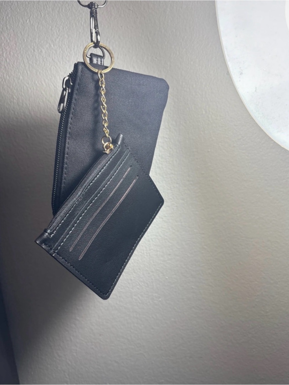 Black Women's Cardholder & Zip Pouch Set